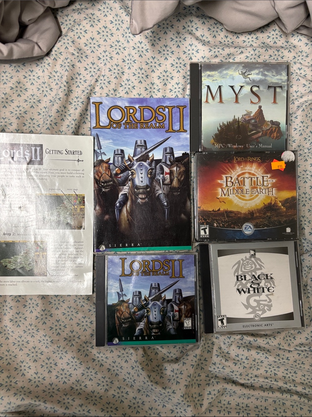 PC Game Lot: Lords II, Myst, Battle for Middle-earth, Black & White